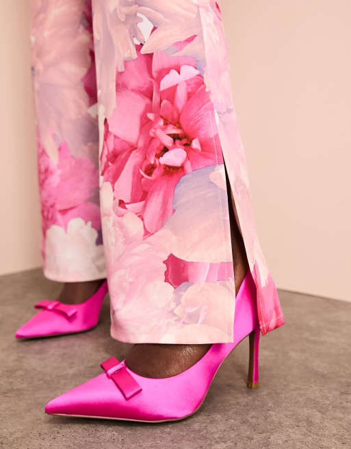 Pantalones de traje rosas con estampado floral de ASOS LUXE (parte de un conjunto), 2 de 5