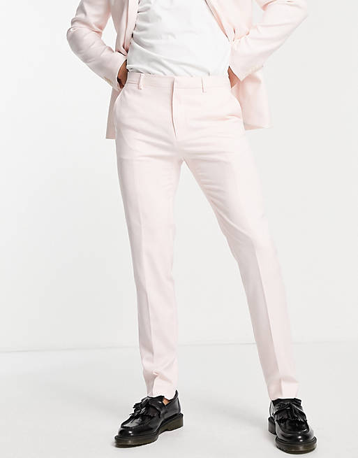 Hombre Other | Pantalones de traje rosas de corte pitillo de Topman - WS27070