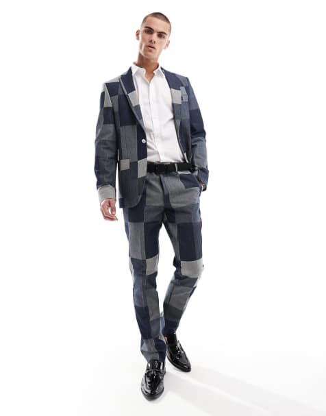 Pantalones de traje vaqueros con diseño de parches de Twisted Tailor - view 1