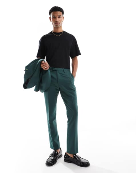 Pantalones de traje verde bosque de corte pitillo Buscot de Twisted Tailor (parte de un conjunto) - view 1