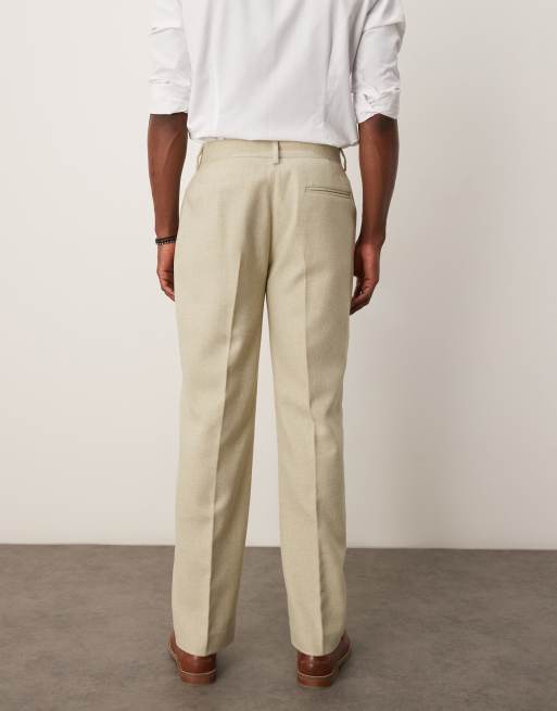 Pantalones de traje verde claro de corte recto de mezcla de lana de ASOS DESIGN, 4 de 5