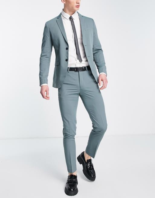 Pantalones de traje verde claro de corte slim de Jack & Jones Premium