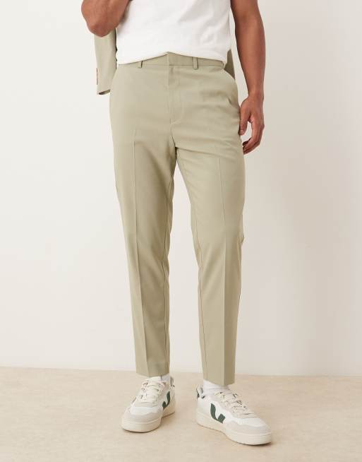 Pantalones de traje verde claro de corte tapered de ASOS DESIGN