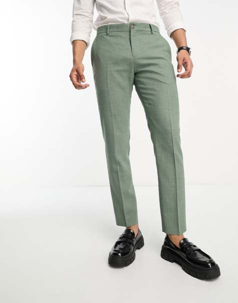 Pantalones de traje verde claro de mezcla de lino de Selected Homme - view 1