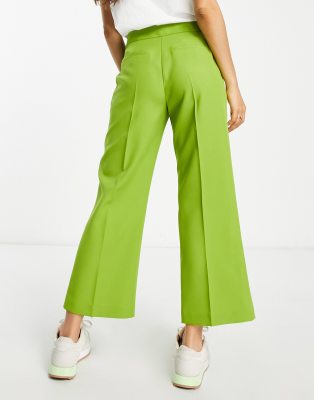 Ivko Pantalón Verde Oliva Pantalones Capri Ancho Pierna Hebilla de