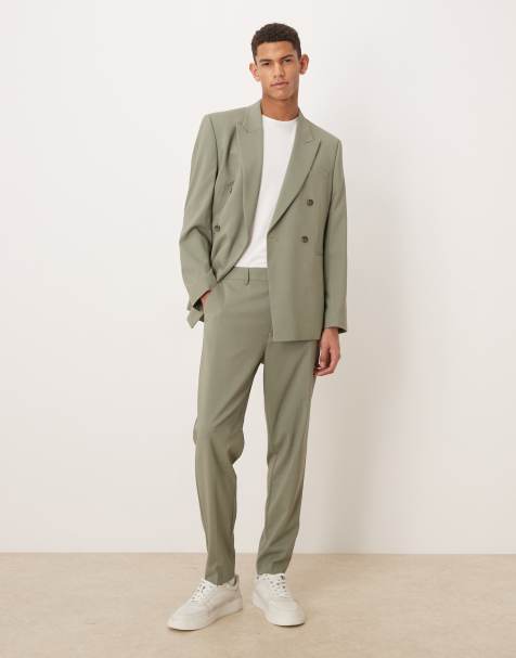 Pantalones de traje verde salvia de corte tapered de ASOS DESIGN - view 1