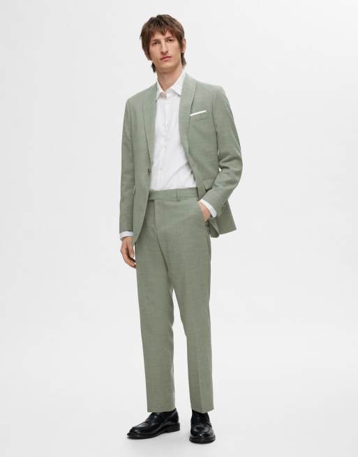 Pantalones de traje verde salvia de Selected Homme