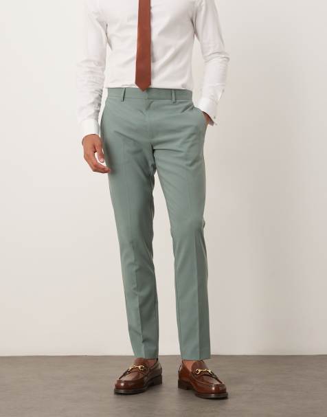 Pantalones de traje verdes de corte pitillo de ASOS DESIGN - view 1