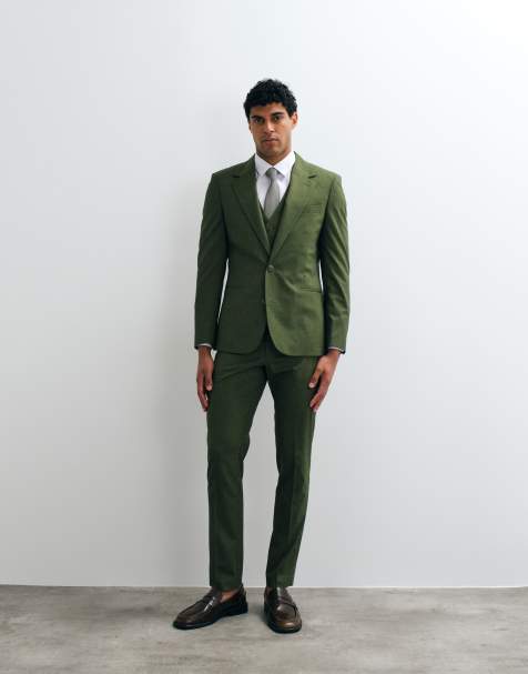 Pantalones de traje verdes de corte pitillo de ASOS DESIGN - view 1