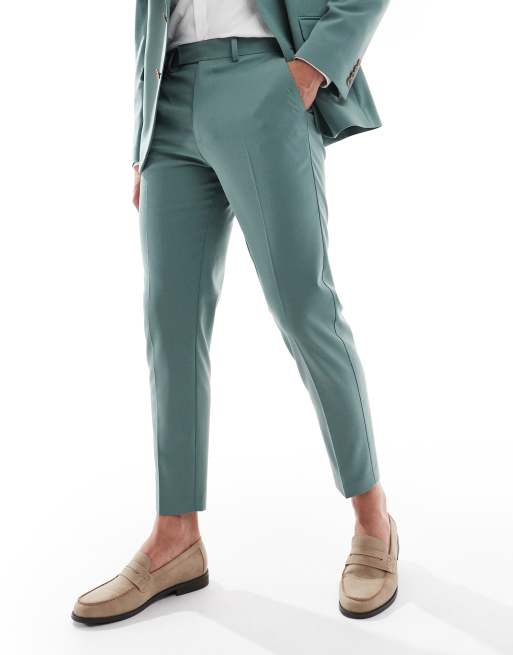 Pantalones de traje verdes de corte tapered de ASOS DESIGN, 2 de 5
