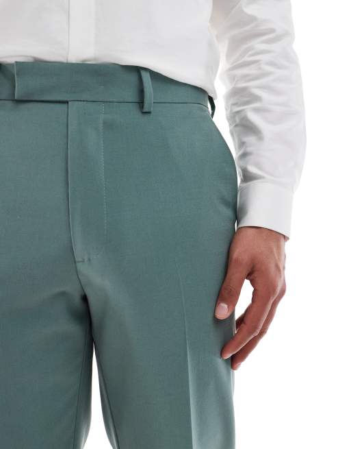 Pantalones de traje verdes de corte tapered de ASOS DESIGN, 3 de 5