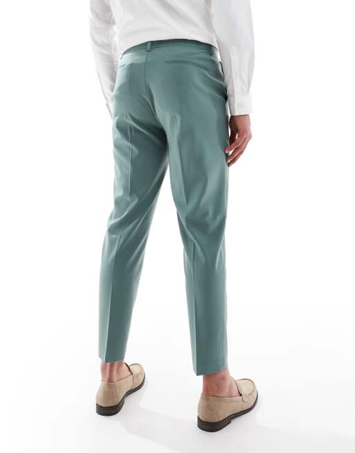 Pantalones de traje verdes de corte tapered de ASOS DESIGN, 4 de 5