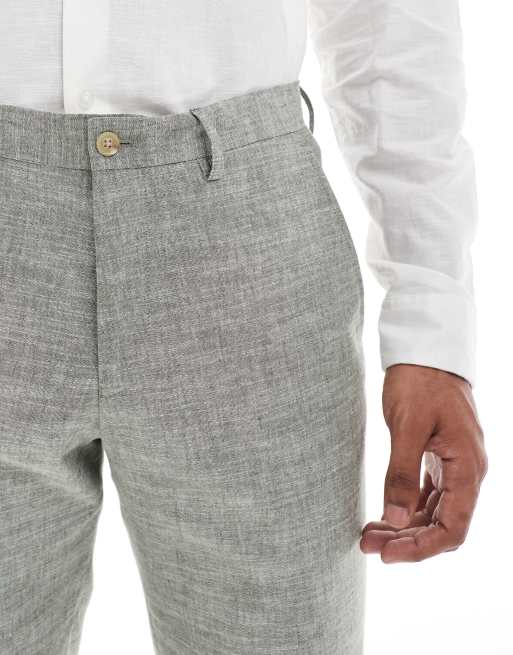 Pantalones de traje verdes de mezcla de lino de Jack & Jones, 5 de 5