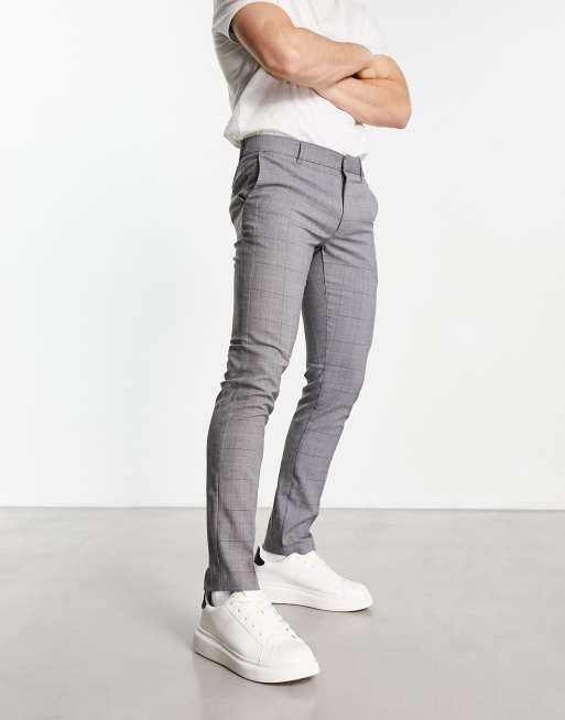 Pantalones de sales cuadros gris
