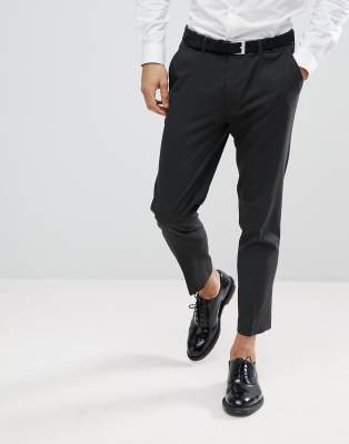 Pantalones de vestir ajustados y capri en color antracita de ASOS DESIGN