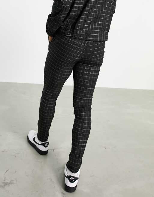 Tartán Pantalones Cuadros Hombre Asos Pantalones De Traje Grises A