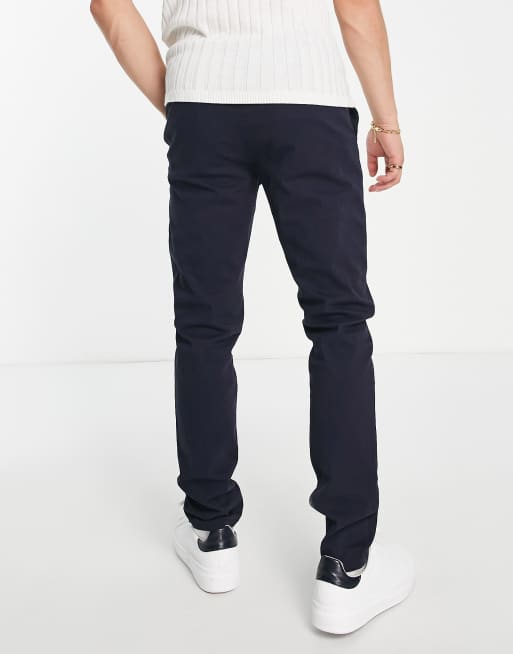 Pantalones de vestir azul marino con cinturilla elástica de Gianni Feraud, 2 de 4