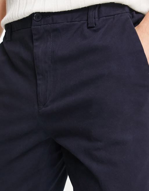 Pantalones de vestir azul marino con cinturilla elástica de Gianni Feraud, 4 de 4