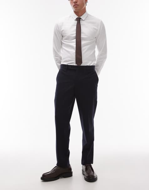Pantalones de vestir azul marino de corte sartorial slim de Mango - view 1
