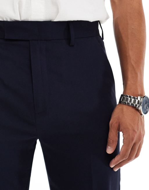 Pantalones de vestir azul marino de corte tapered de ASOS DESIGN, 4 de 5