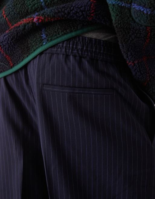 Pantalones de vestir azul marino de pernera ancha con raya diplomática de ASOS DESIGN, 4 de 5