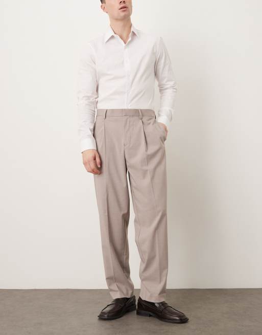 Pantalones de vestir beis de corte tapered holgado con cinturilla elástica de ASOS DESIGN, 2 de 5