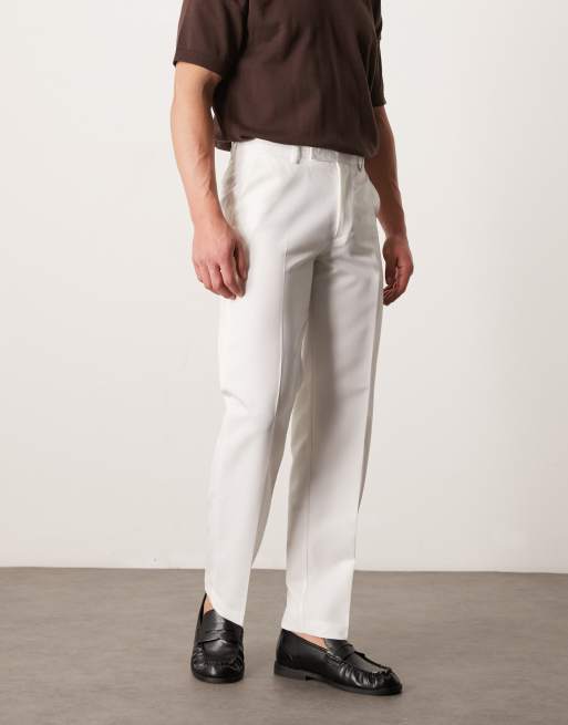Pantalones de vestir blancos de pernera recta de ASOS DESIGN