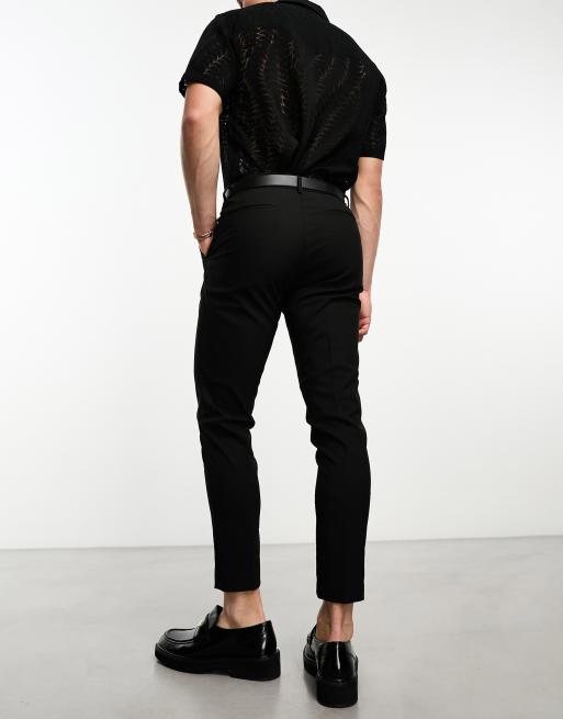 Pantalones de vestir capri de corte pitillo en negro de ASOS DESIGN