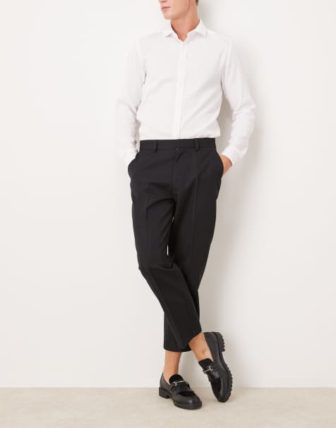 Pantalones de vestir capri negros de pernera recta de ASOS DESIGN - view 1