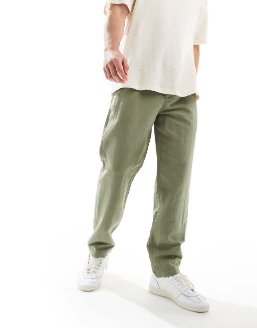 Pantalones de vestir caquis de mezcla de lino de Ben Sherman, 3 de 5