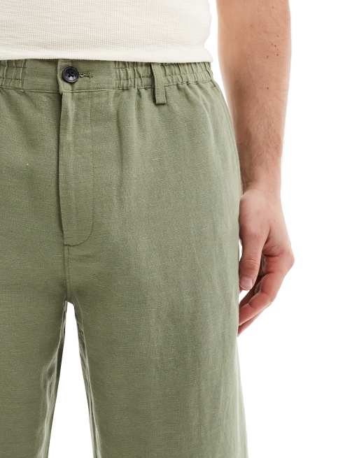 Pantalones de vestir caquis de mezcla de lino de Ben Sherman, 4 de 5