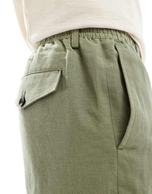 Pantalones de vestir caquis de mezcla de lino de Ben Sherman, 5 de 5