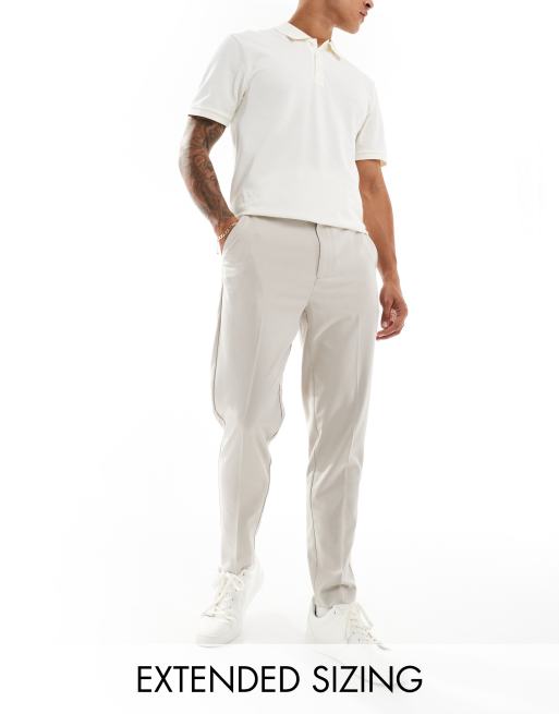 Pantalones de vestir color crudo de corte tapered de ASOS DESIGN