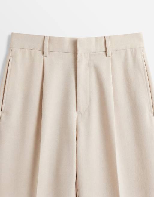 Pantalones de vestir color crudo de pernera ancha sin cierres de ASOS DESIGN, 8 de 9