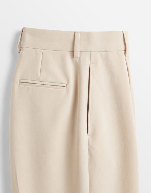 Pantalones de vestir color crudo de pernera ancha sin cierres de ASOS DESIGN, 9 de 9