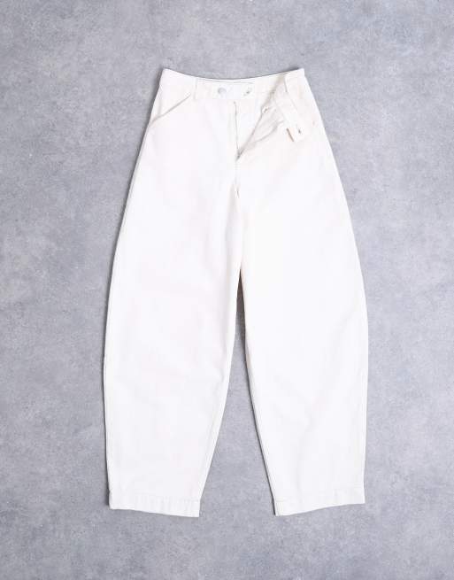 Pantalones de vestir color crudo de pernera barrel de Topshop, 6 de 7