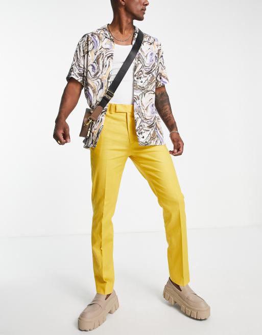 Pantalon de vestir color mostaza hotsell