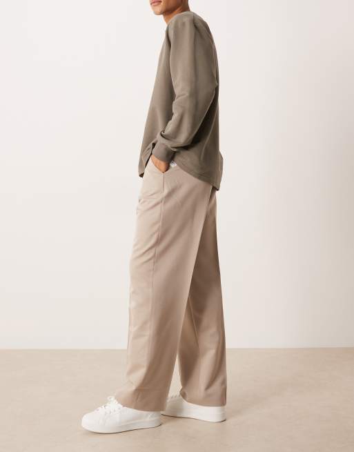 Pantalones de vestir color piedra de corte ancho de ASOS DESIGN, 3 de 5
