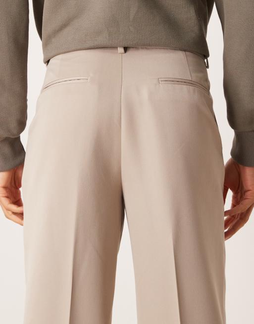 Pantalones de vestir color piedra de corte ancho de ASOS DESIGN, 5 de 5