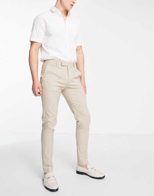 Pantalones de vestir color piedra de corte pitillo de ASOS DESIGN