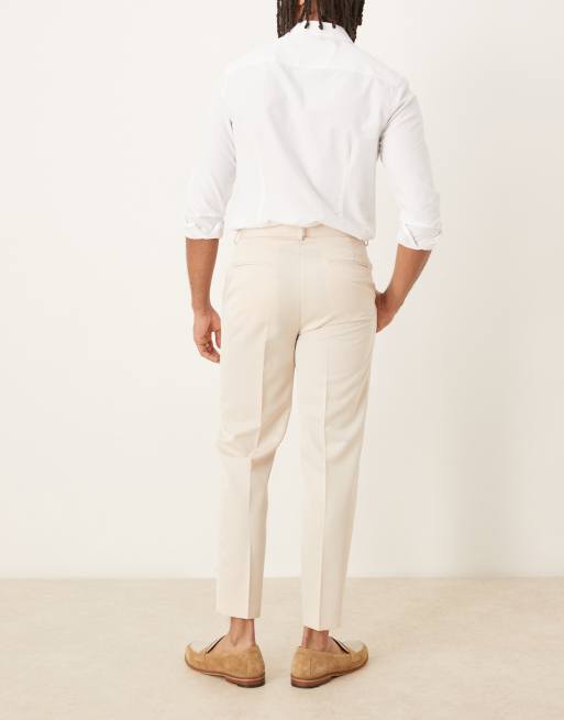 Pantalones de vestir color piedra de corte tapered de ASOS DESIGN, 4 de 5