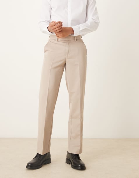 Pantalones de vestir color piedra de pernera recta de ASOS DESIGN - view 1