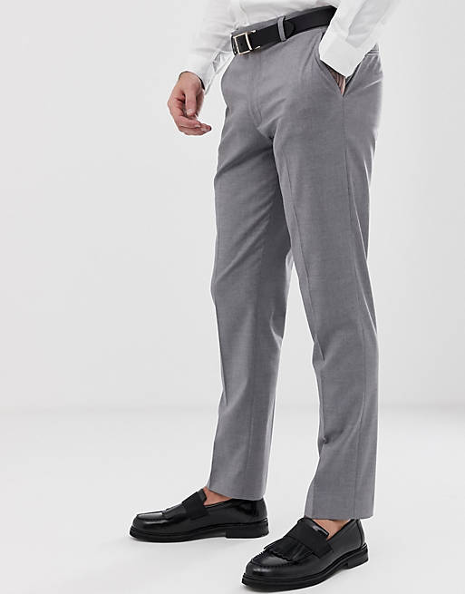 Pantalones de vestir de corte slim en gris de ASOS DESIGN