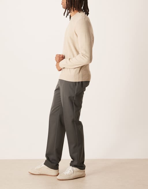 Pantalones de vestir gris carbón de corte slim con cinturilla elástica de ASOS DESIGN, 3 de 5