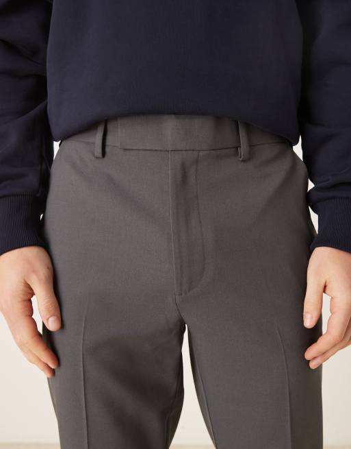 Pantalones de vestir gris carbón de corte tapered de ASOS DESIGN, 4 de 5