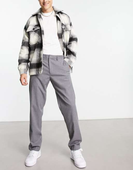 Pantalones de vestir gris jaspeado de corte holgado de Jack & Jones Intelligence  