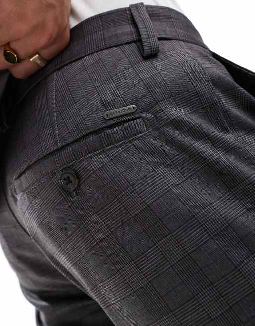 Pantalones de vestir grises a cuadros de corte slim de Jack & Jones , 2 de 5