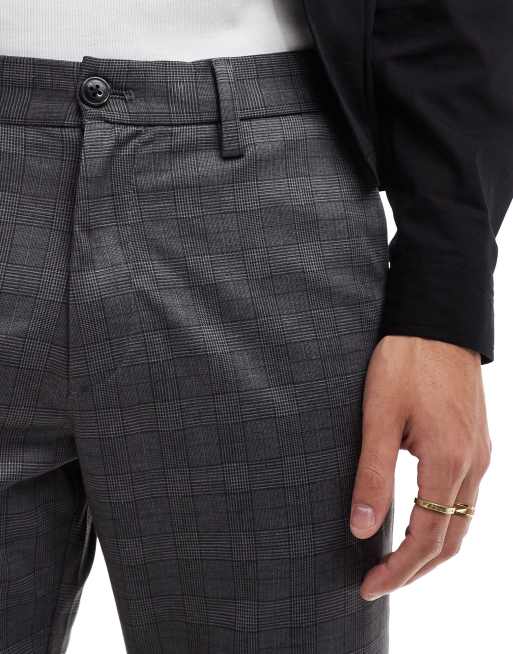 Pantalones de vestir grises a cuadros de corte slim de Jack & Jones , 5 de 5