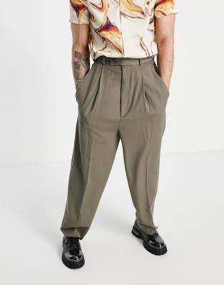Pantalones de vestir grises de corte abombado de ASOS DESIGN 