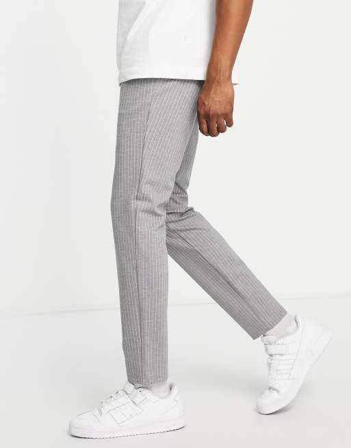 Pantalon gris rayas discount hombre